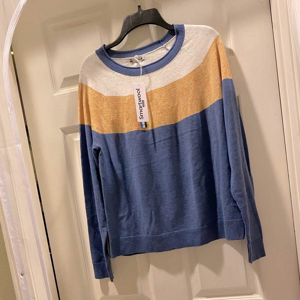 Smartwool Edgewood Colorblock Crew Sweater Women’s Medium NWT
